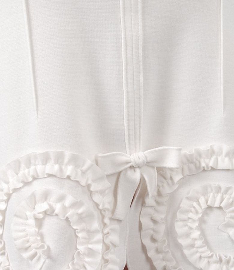 Fusta din jerse elastic alb-ecru in clini