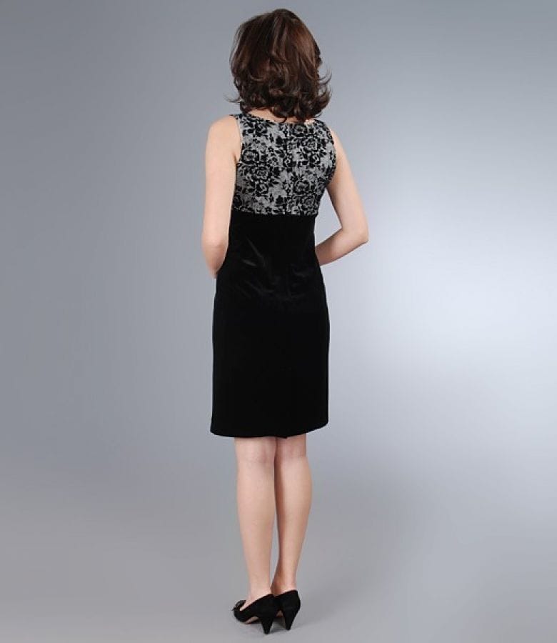 Rochie eleganta cu imprimeu floral de catifea