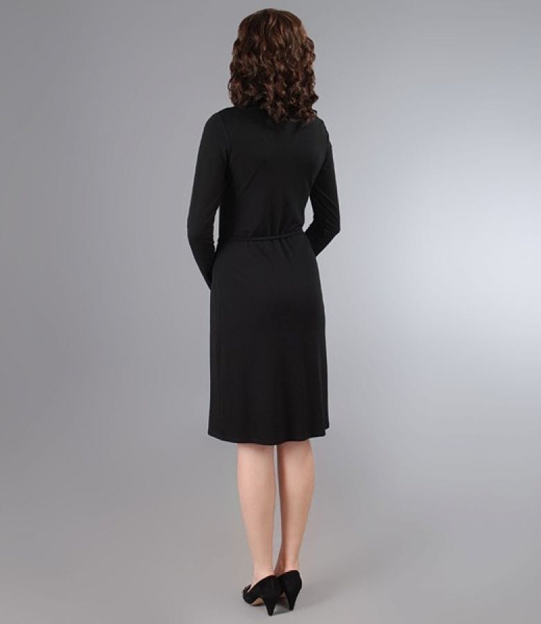 Rochie cu guler din jerse elastic