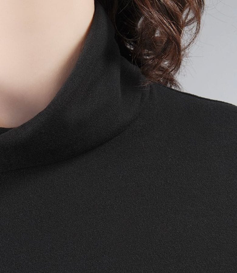 Rochie cu guler din jerse elastic