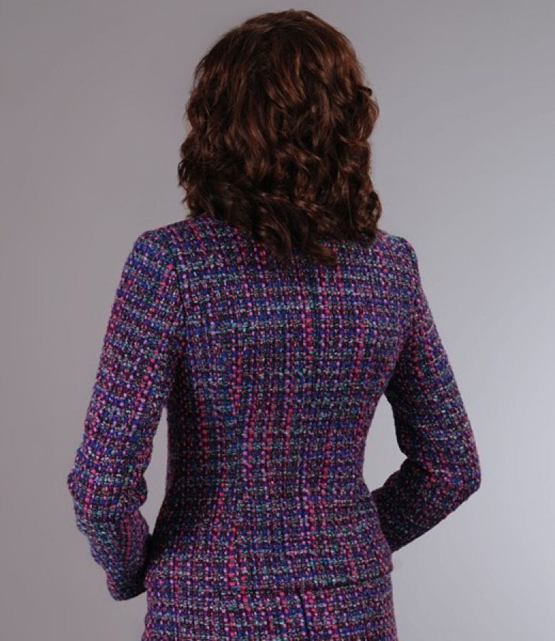 Sacou din bucle multicolor cu fir mov