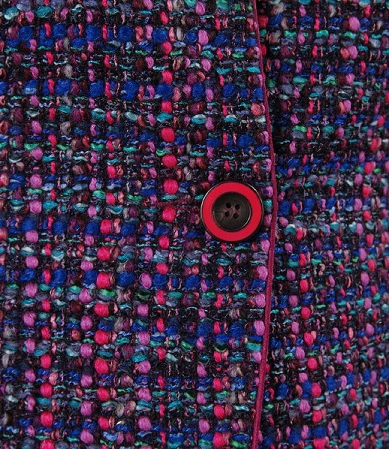 Sacou din bucle multicolor cu fir mov