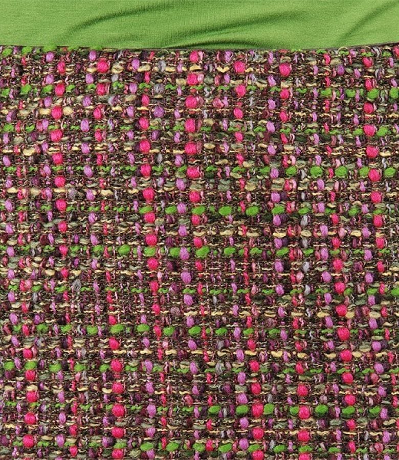 Fusta din bucle multicolor cu fir verde