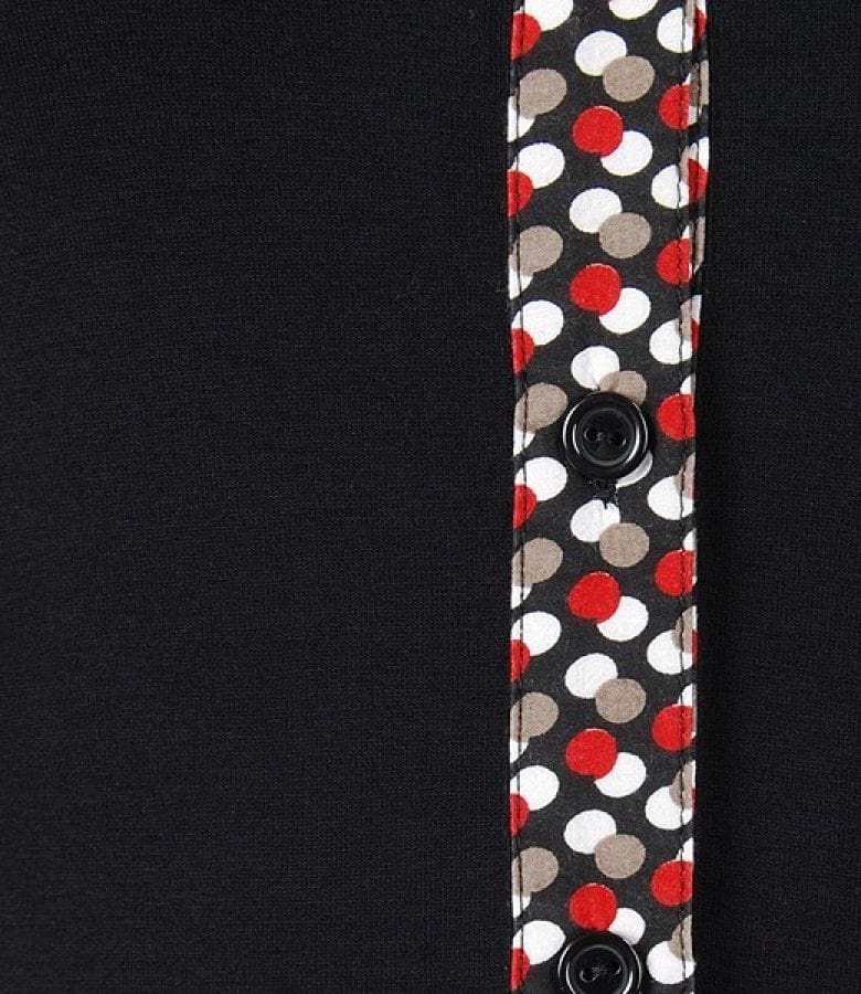 Camasa din jerse elastic negru cu garnitura