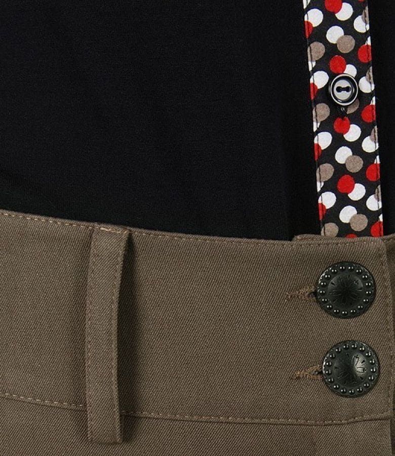 Fusta kaki cu cordon lat si refileti