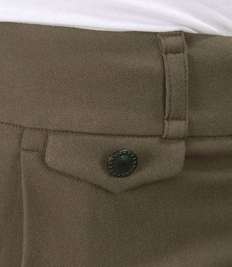 Pantaloni cu mansete din stofa elastica kaki