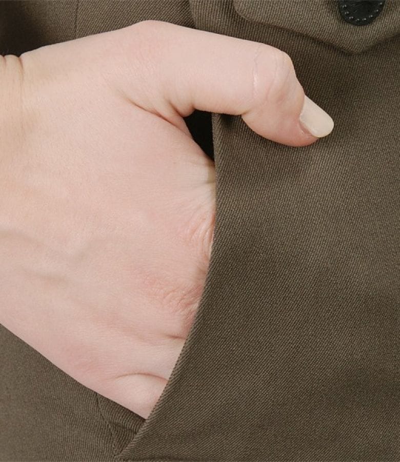 Pantaloni cu mansete din stofa elastica kaki