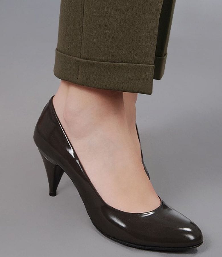 Pantaloni cu mansete din stofa elastica kaki
