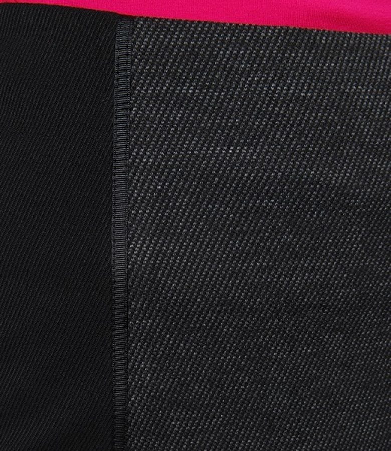 Fusta din stofa elastica neagra cu insertie gri