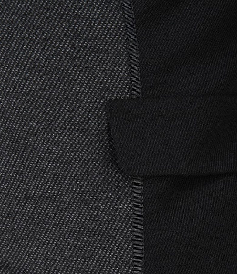 Sacou din stofa elastica neagra cu insertie gri