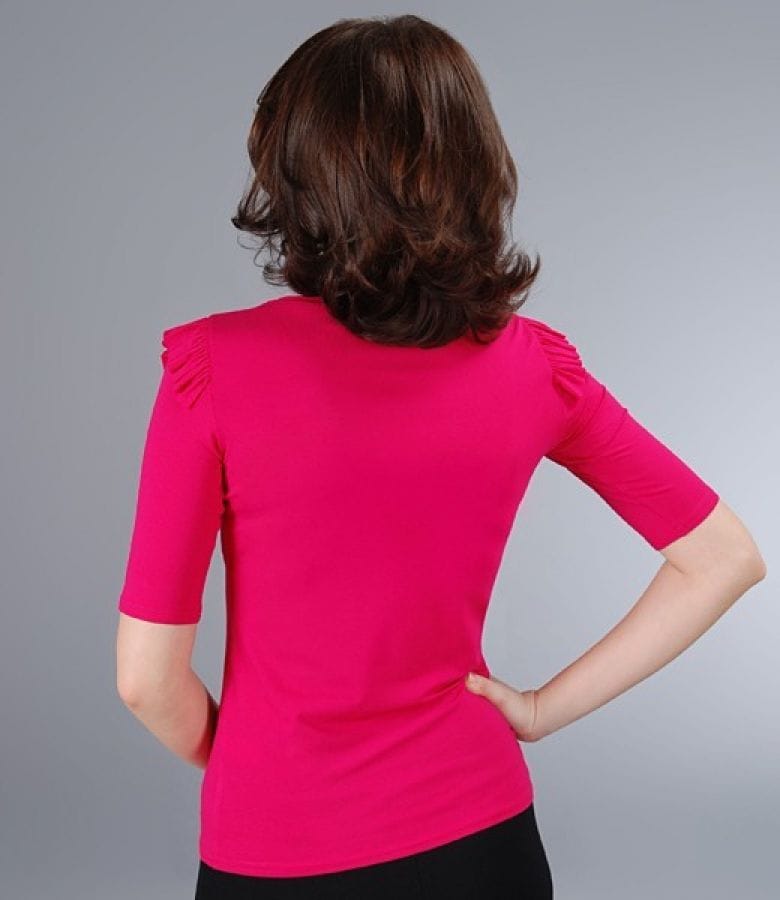 Tricou din jerse elastic uni cu aripioare