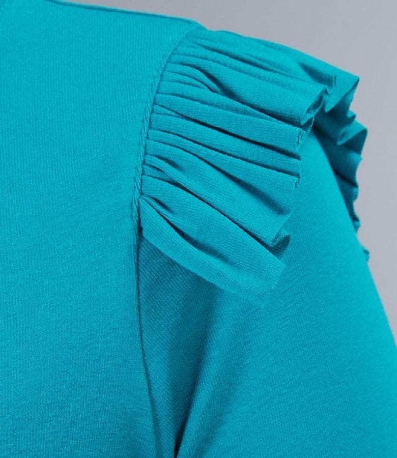 Tricou din jerse elastic uni cu aripioare