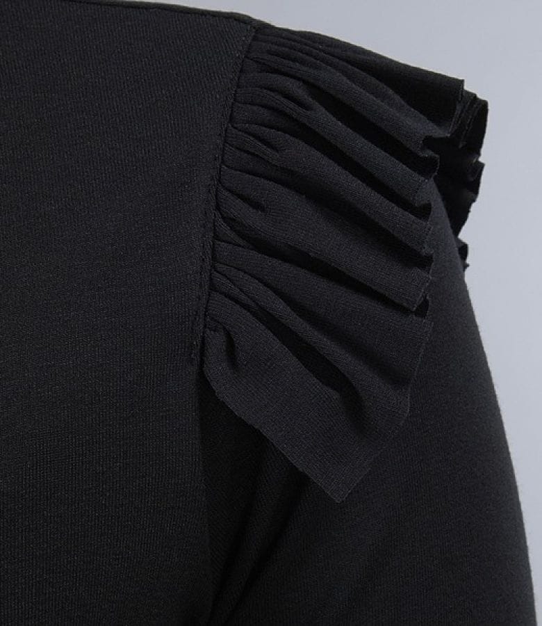 Tricou din jerse elastic uni cu aripioare