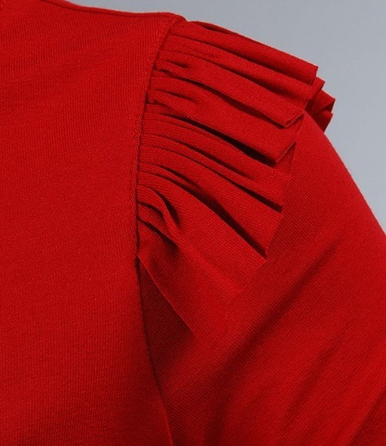 Tricou din jerse elastic uni cu aripioare