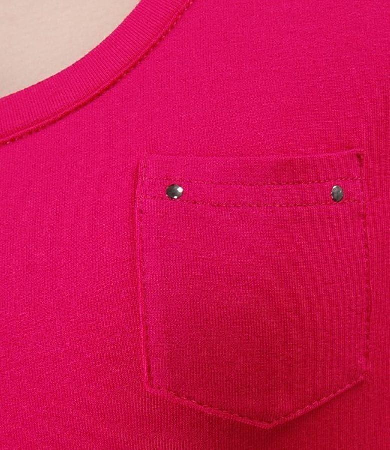 Tricou din jerse elastic uni cu mansete