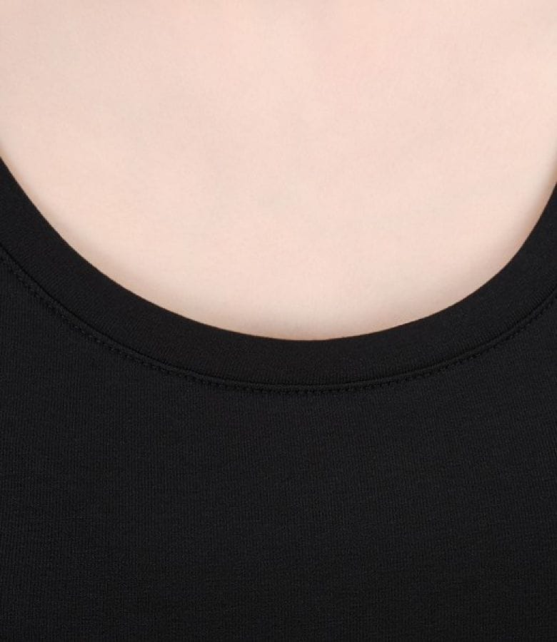 Tricou din jerse elastic uni cu mansete