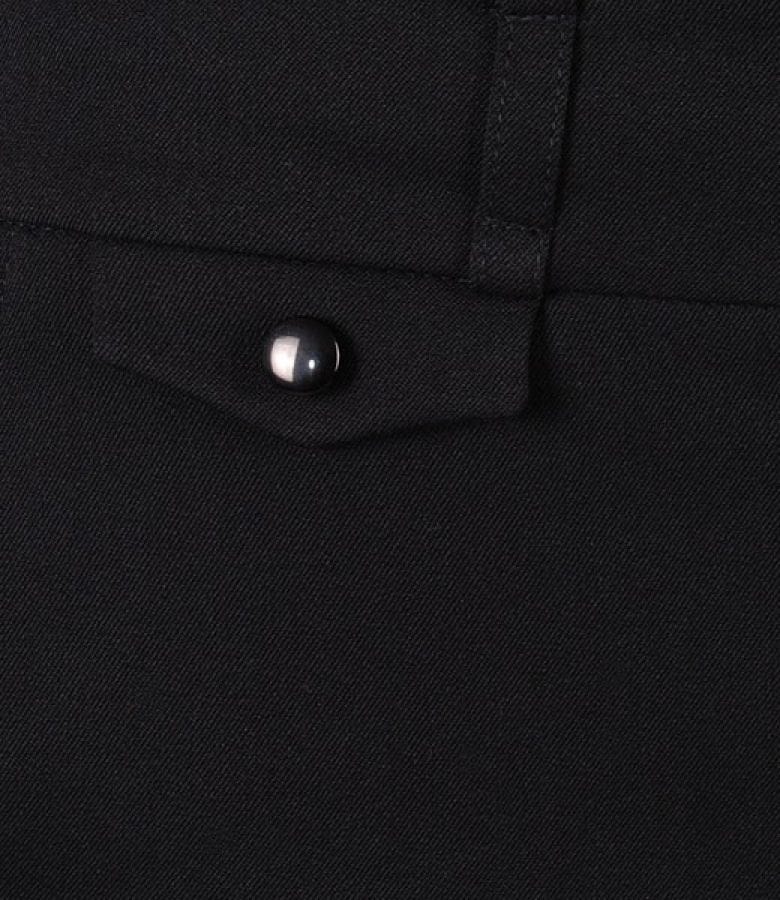 Pantaloni office negri cu mansete si buzunare