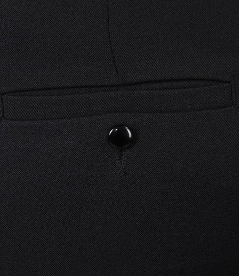 Pantaloni office negri cu mansete si buzunare
