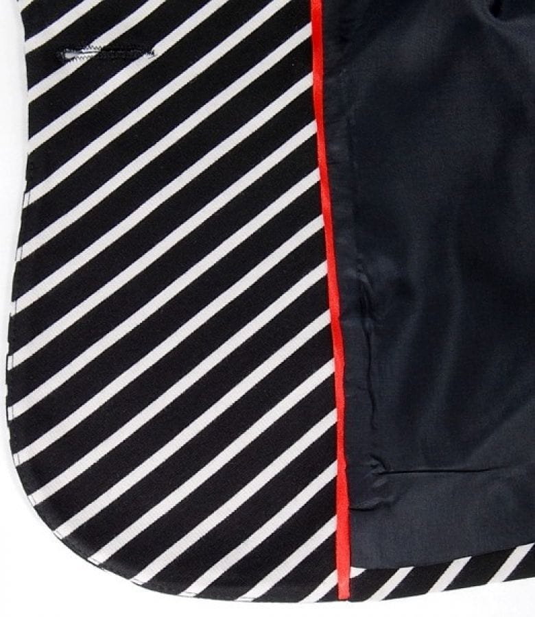 Sacou din jerse elastic alb-negru