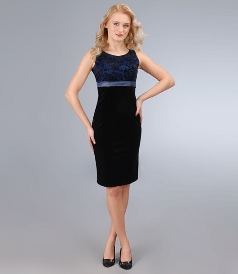 Rochie eleganta cu imprimeu floral de catifea