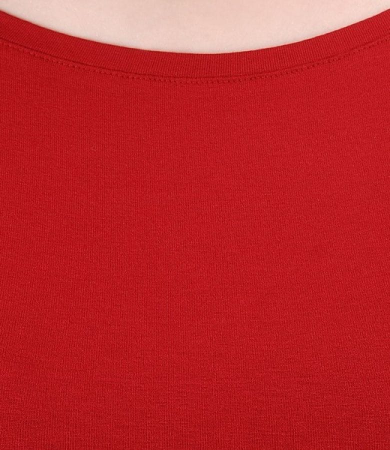 Tricou din jerse uni cu umeri cazuti