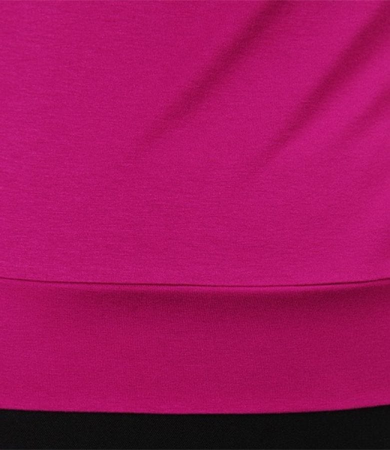 Tricou din jerse elastic uni cu maneci cazute