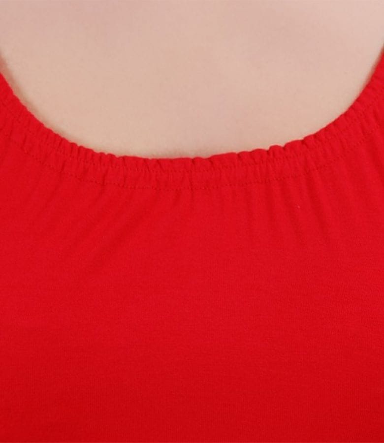 Tricou din jerse elastic uni cu maneci cazute