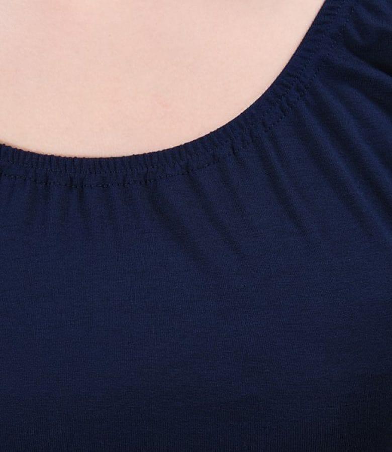 Tricou din jerse elastic uni cu maneci cazute
