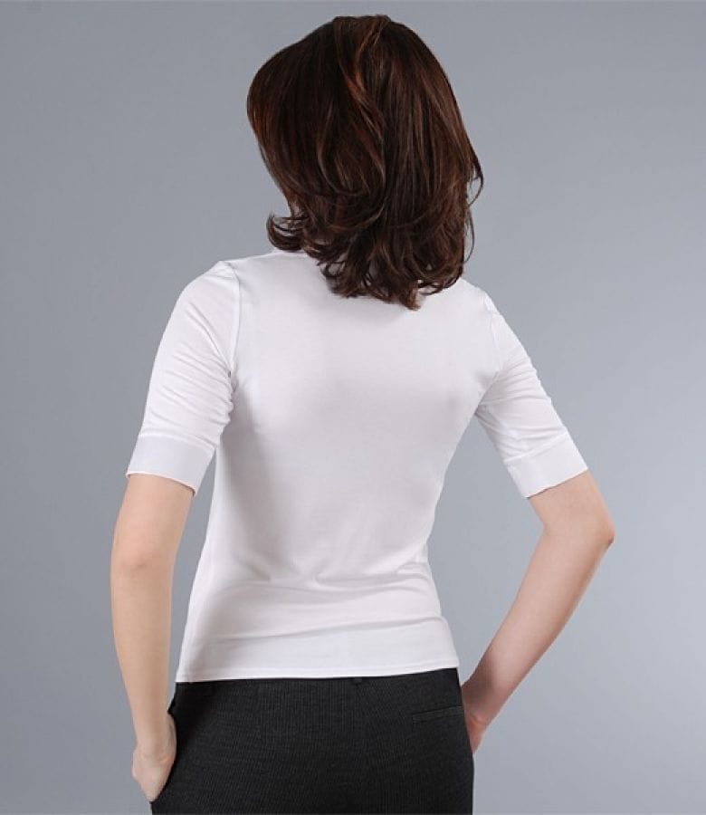 Camasa din jerse uni cu garnitura saten elastic