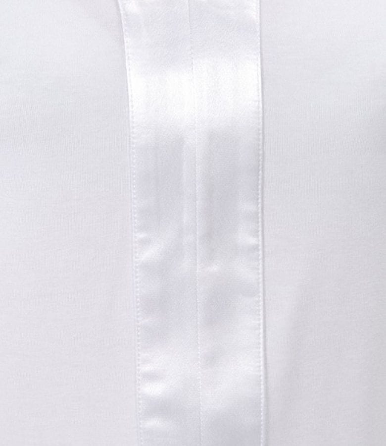Camasa din jerse uni cu garnitura saten elastic
