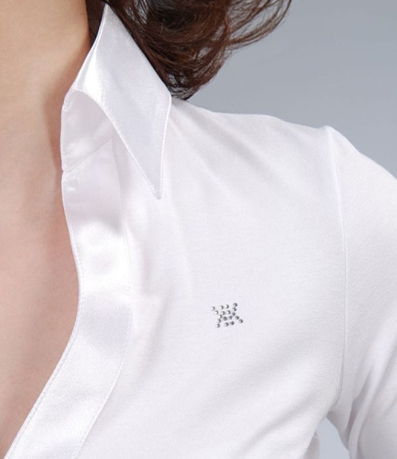 Camasa din jerse uni cu garnitura saten elastic