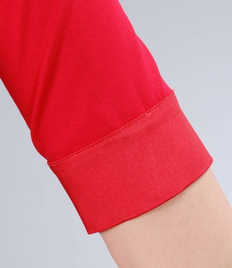 Camasa din jerse uni cu garnitura saten elastic