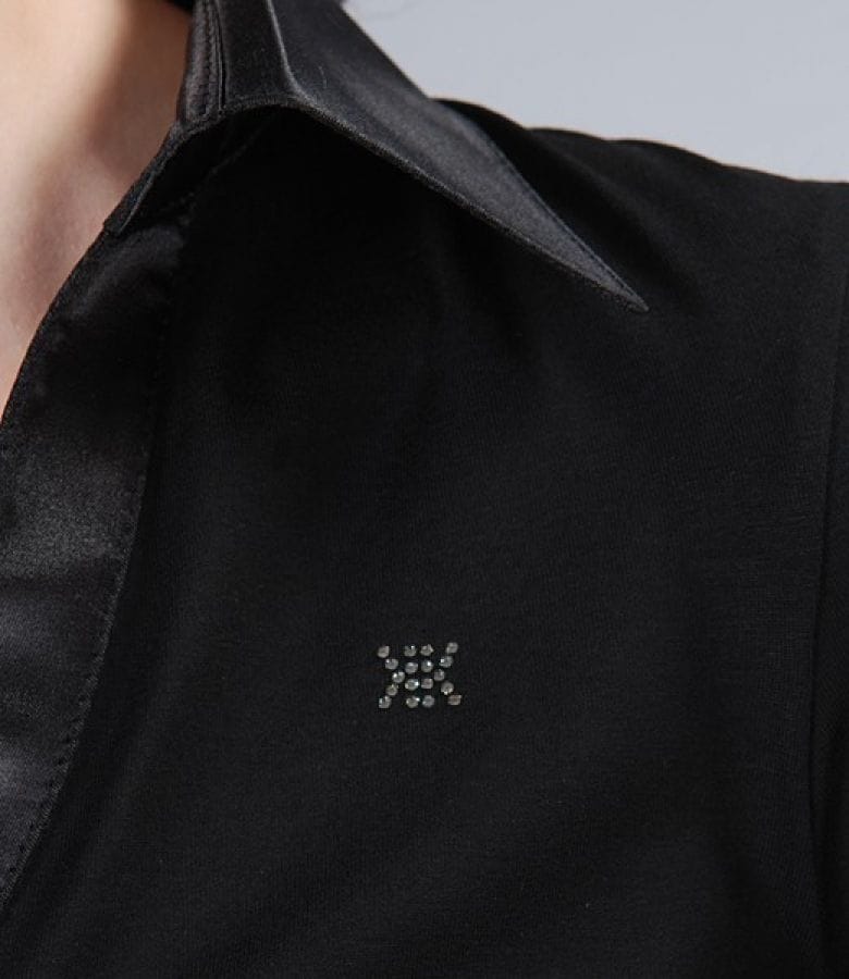 Camasa din jerse uni cu garnitura saten elastic