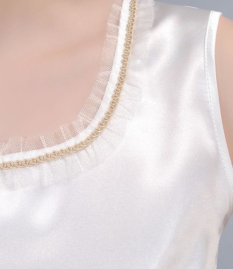 Bluza din saten elastic cu garnitura