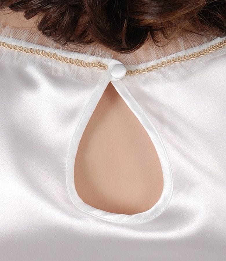 Bluza din saten elastic cu garnitura