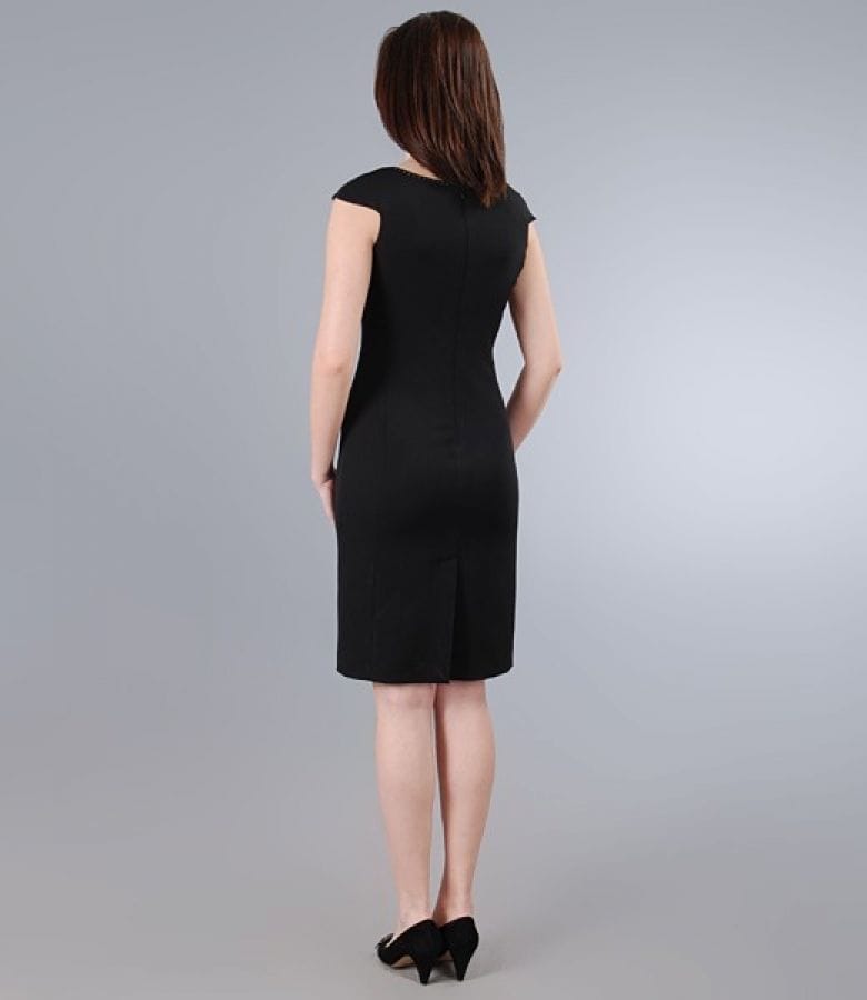 Rochie office neagra cu aripioare