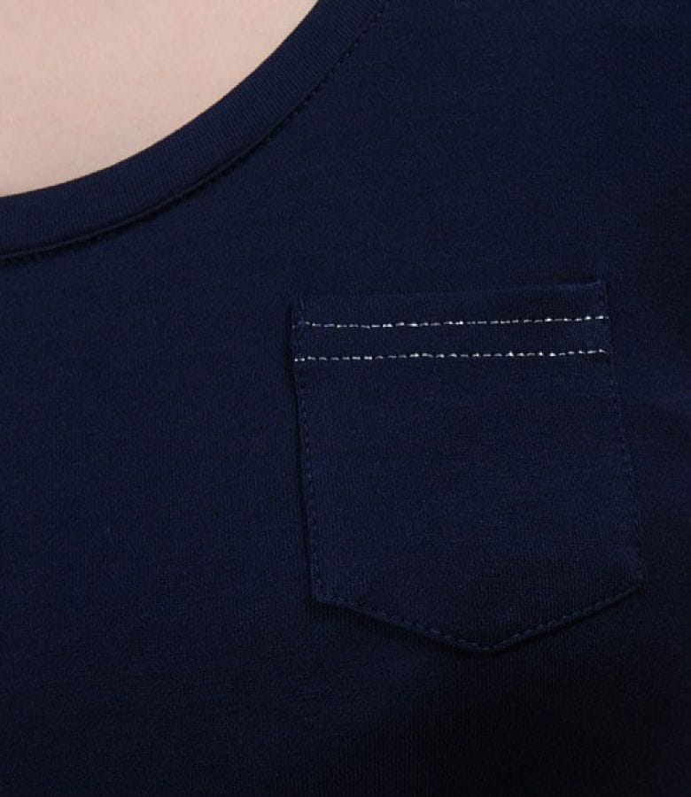 Tricou din jerse elastic uni cu mansete