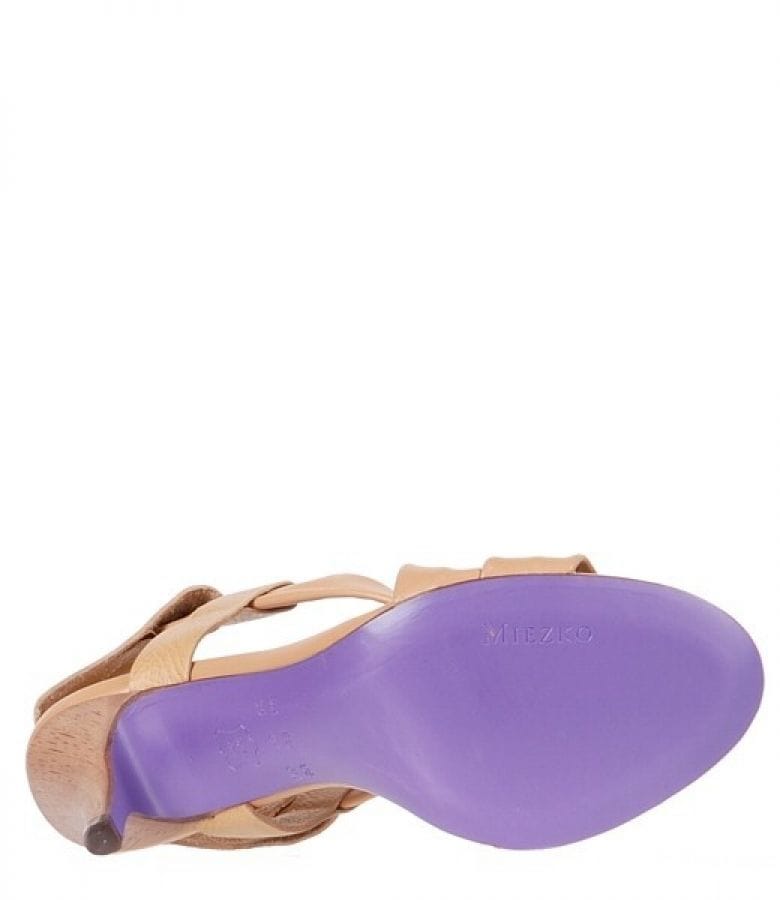 Sandale din piele bej Miezko M1761