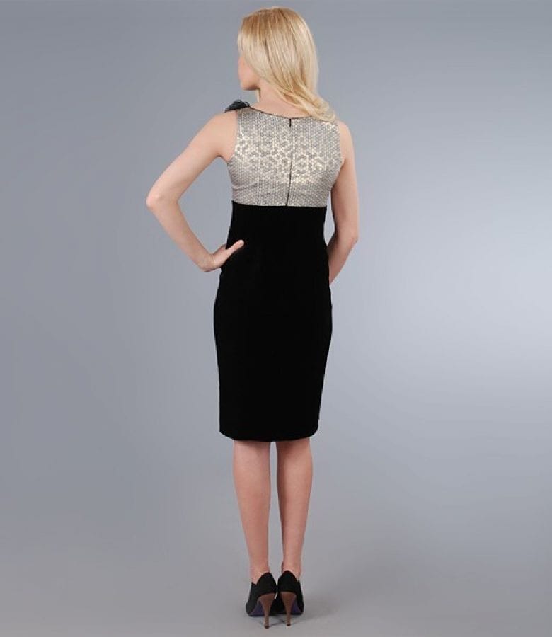 Rochie eleganta cu fir metalic auriu
