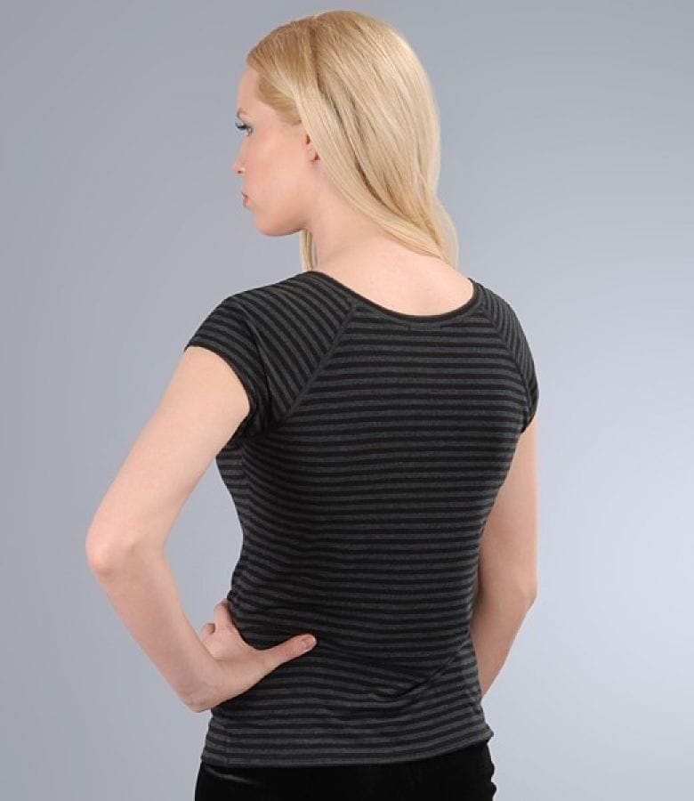 Tricou din jerse elastic imprimat cu maneci raglan