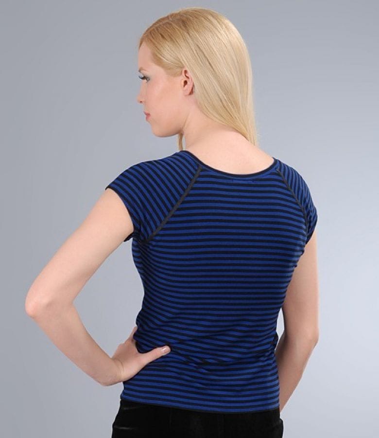 Tricou din jerse elastic imprimat cu maneci raglan