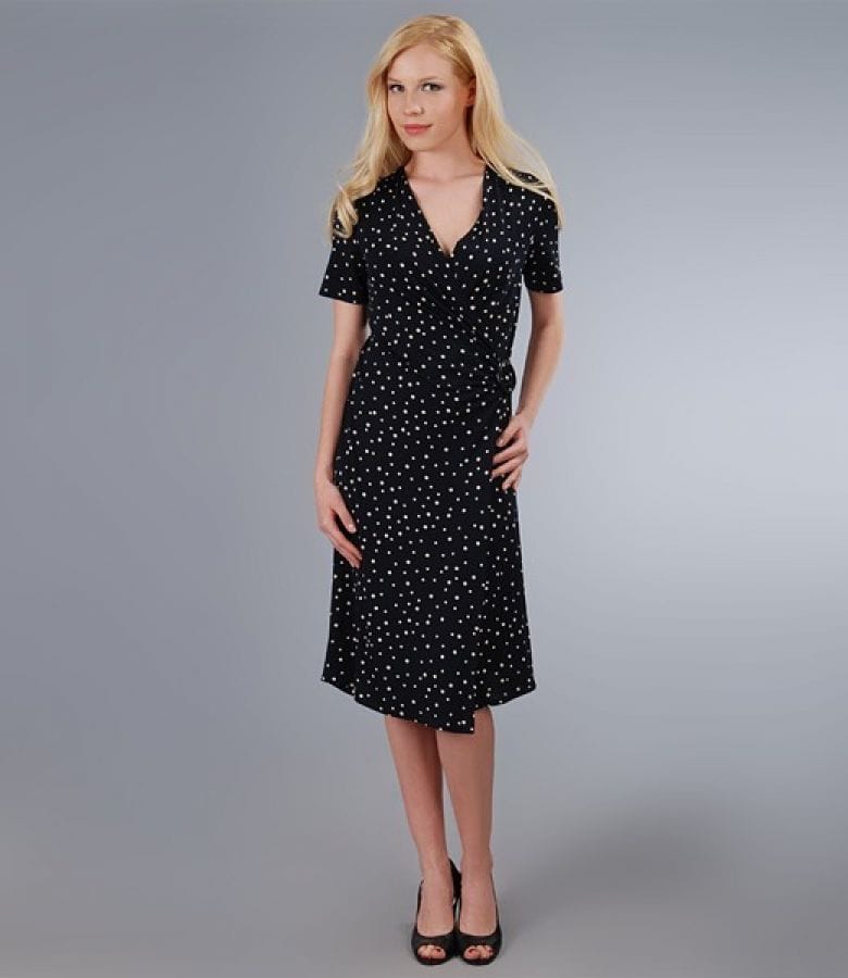 Rochie jerse bleumarin imprimat cu catarama