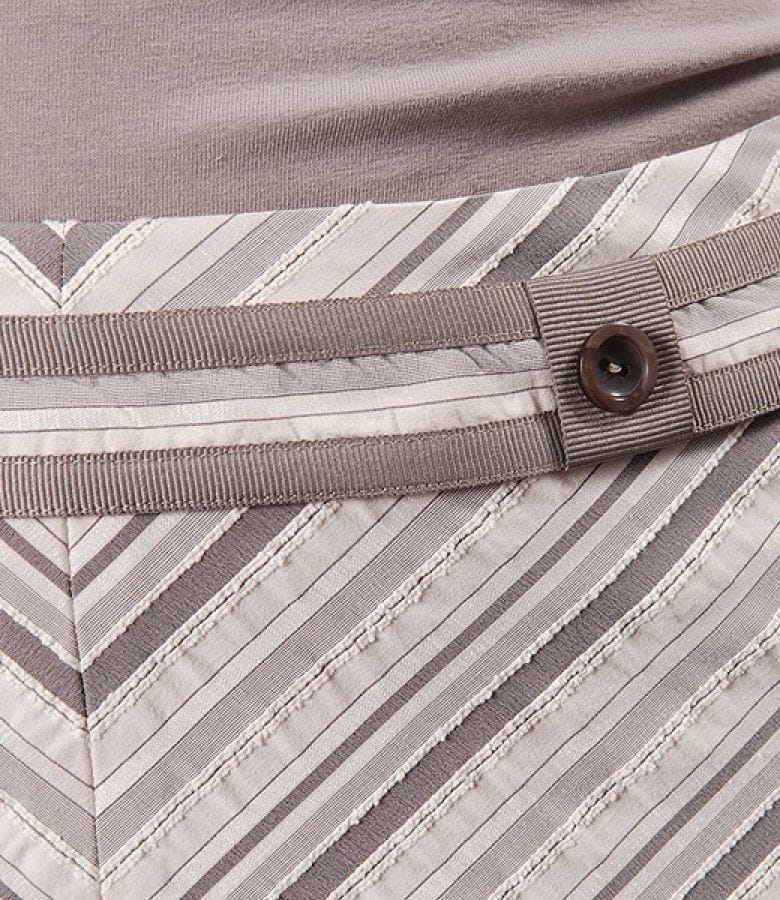 Fusta cu bumbac elastic in dungi si cordon