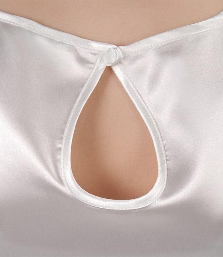 Bluza din saten elastic alb