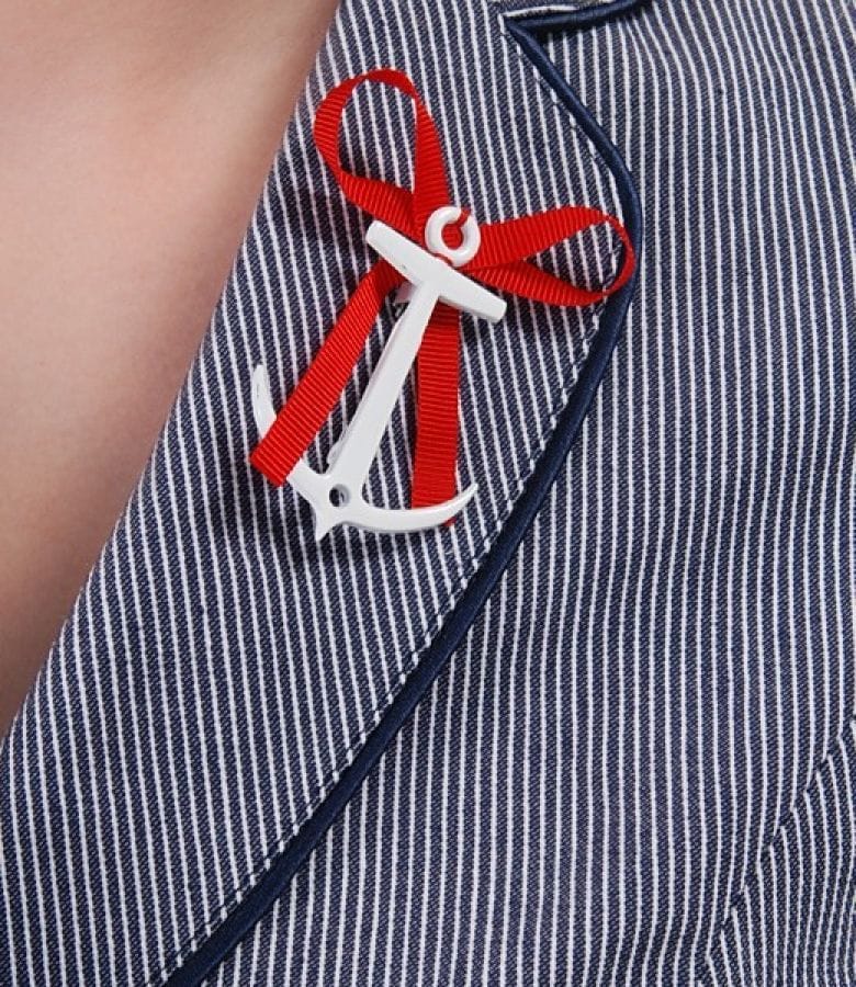 Sacou din bumbac elastic cu dungi bleumarin