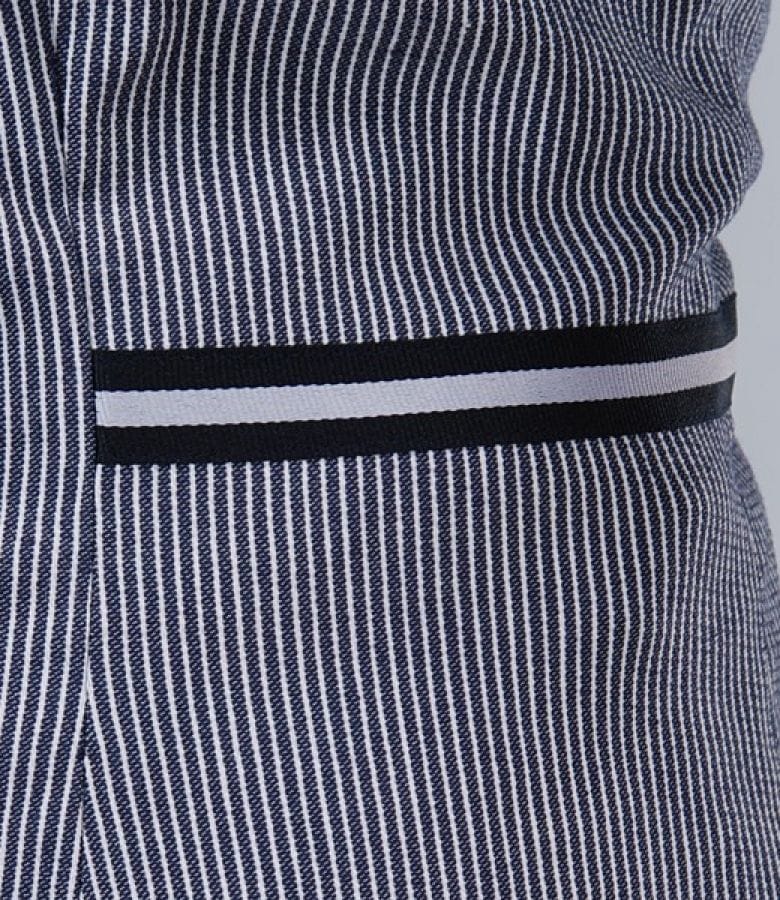Sacou din bumbac elastic cu dungi bleumarin