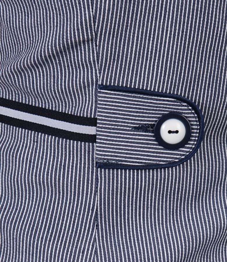 Sacou din bumbac elastic cu dungi bleumarin