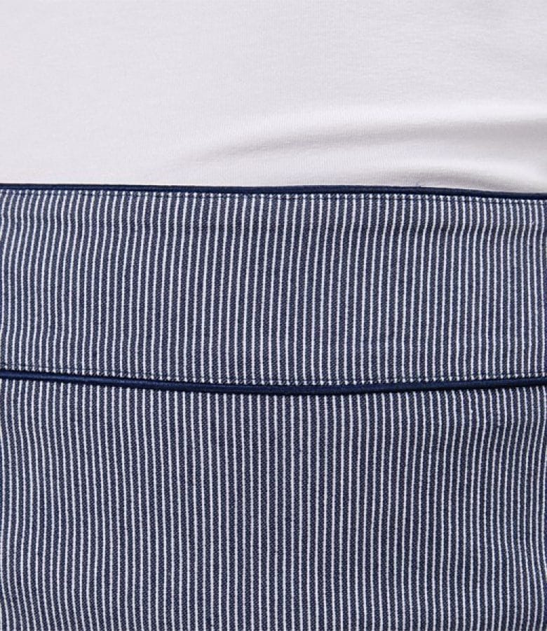 Fusta din bumbac elastic cu dungi bleumarin
