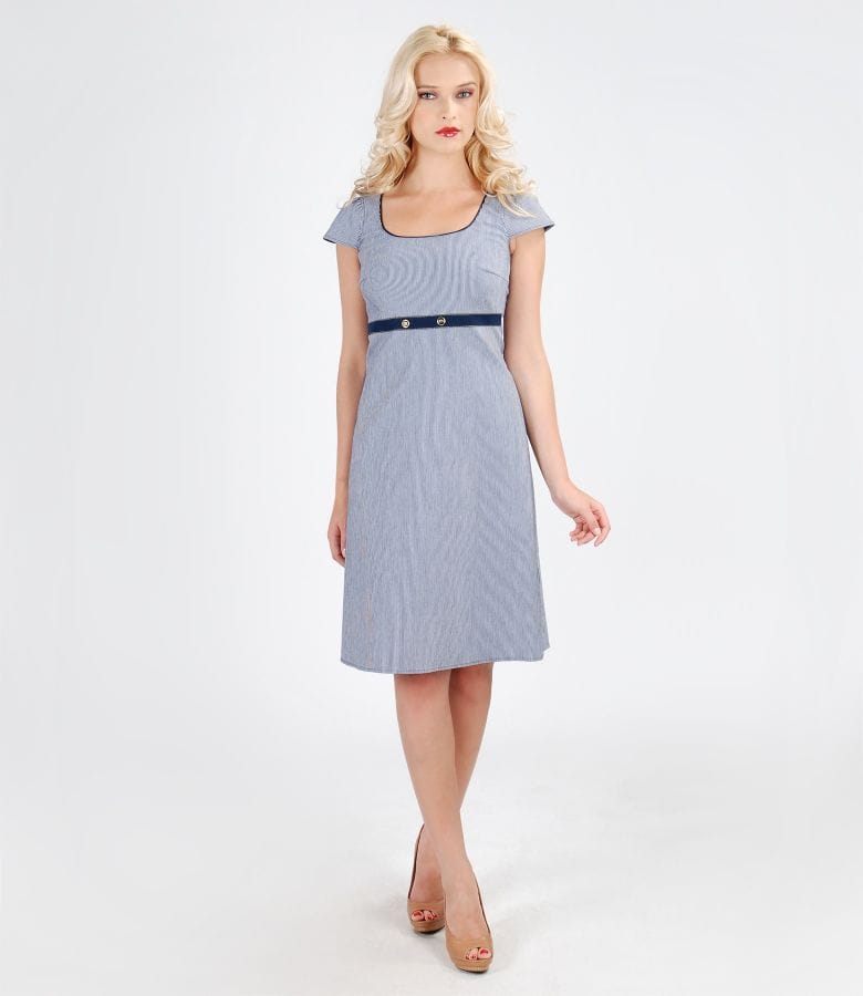 Rochie din bumbac elastic cu aripioare si cordon