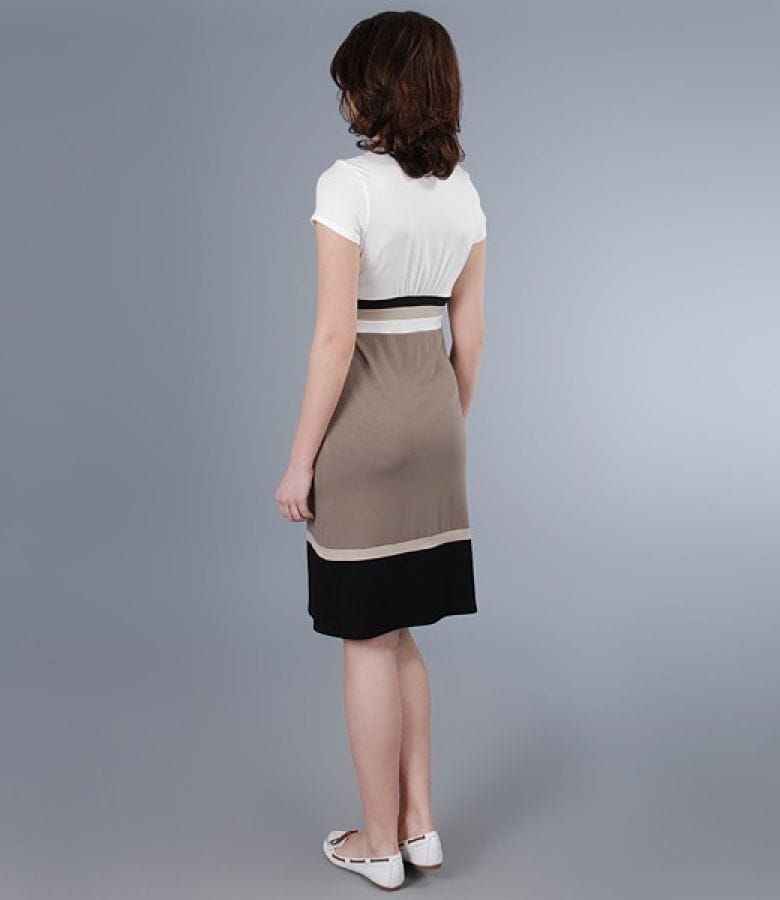 Rochie din jerse elastic cu decolteu in V